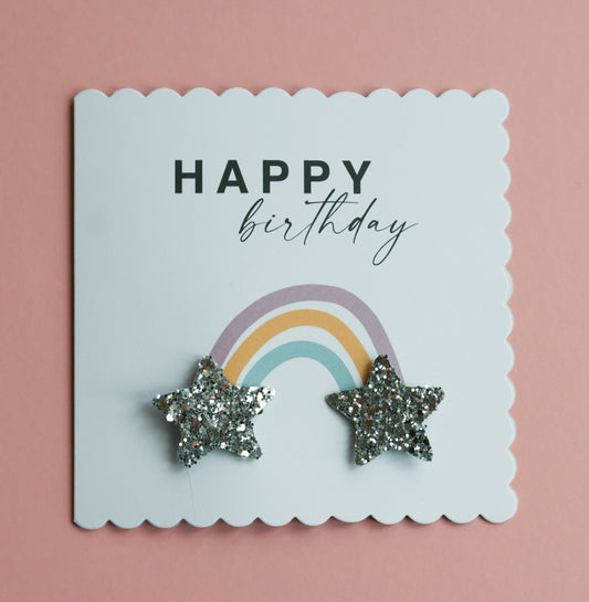 Star Hair Clip Birthday Card