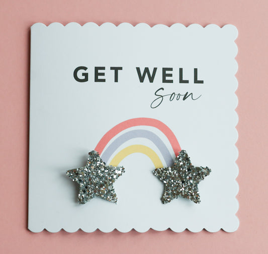 Star Hair Clip Get Well Soon Card