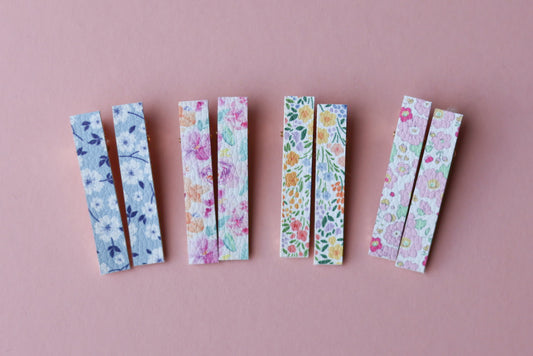 Floral Bar Clips x8