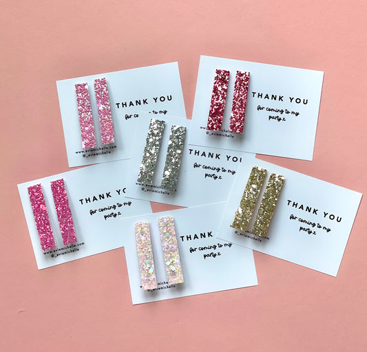 glittery bar hair clips on alligator clips perfect party bag fillers